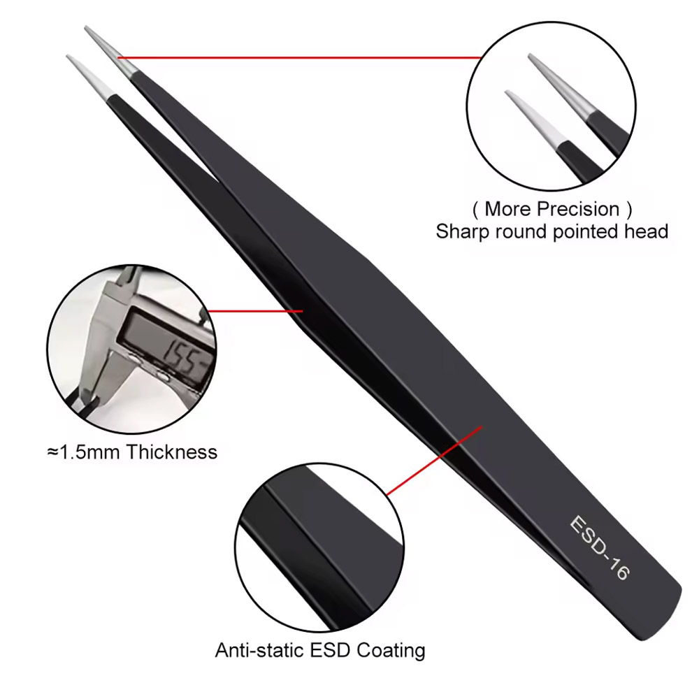 10개/세트 정밀 정전기 방지 곡선 및 직선 핀셋 스테 - Diy Electronics Repair 리뷰 및 가격