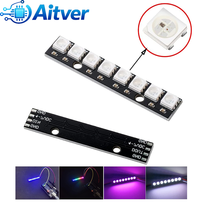 WS2812B 8비트 RGB LED 모듈 5V 주소 지 - Diy Electronics Address 리뷰 및 가격